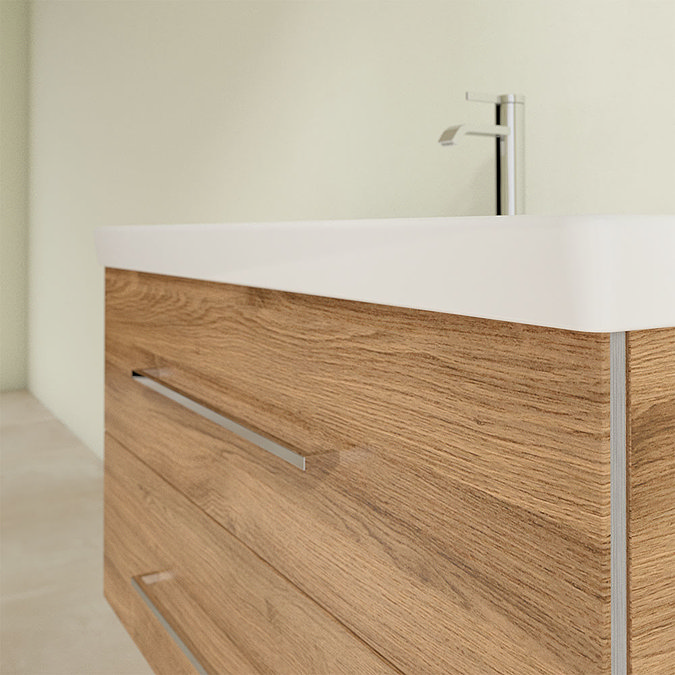 Villeroy and Boch Avento Oak Kansas 1000mm Wall Hung 2-Drawer Vanity Unit Newest Large Image