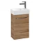 Villeroy and Boch Avento Oak Kansas 360mm Wall Hung Vanity Unit with Left Bowl Basin Large Image