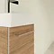 Villeroy and Boch Avento Oak Kansas 360mm Wall Hung Vanity Unit with Right Bowl Basin  In Bathroom L