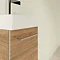 Villeroy and Boch Avento Oak Kansas 360mm Wall Hung Vanity Unit with Right Bowl Basin In Bathroom L