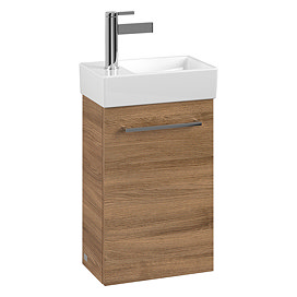 Villeroy and Boch Avento Oak Kansas 360mm Wall Hung Vanity Unit with Right Bowl Basin Large Image
