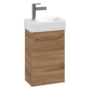 Villeroy and Boch Avento Oak Kansas 360mm Wall Hung Vanity Unit with Right Bowl Basin  Profile Large