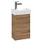 Villeroy and Boch Avento Oak Kansas 360mm Wall Hung Vanity Unit with Right Bowl Basin Large Image