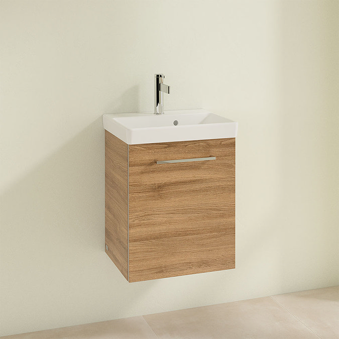 Villeroy and Boch Avento Oak Kansas 450mm Wall Hung 1-Door Vanity Unit  Profile Large Image