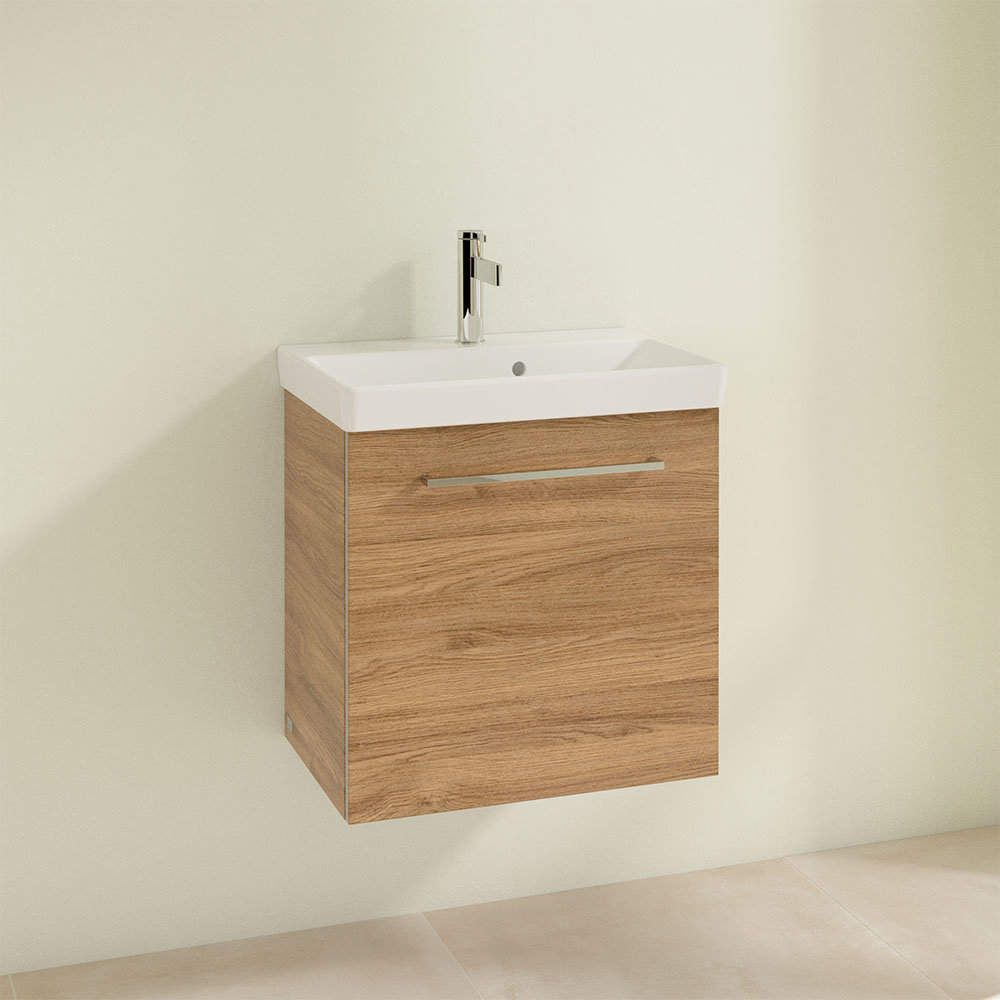 Villeroy and Boch Avento Oak Kansas 550mm Wall Hung 1-Door Vanity Unit