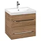 Villeroy and Boch Avento Oak Kansas 600mm Wall Hung 2-Drawer Vanity Unit Large Image