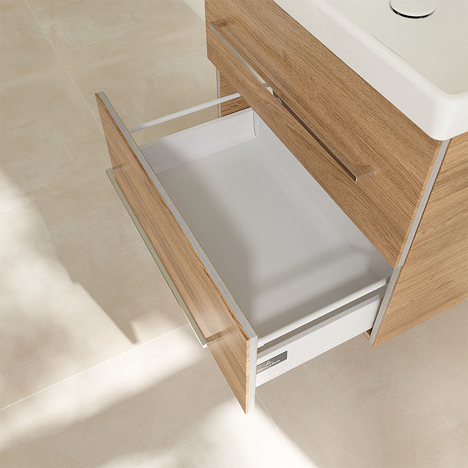 Villeroy and Boch Avento Oak Kansas 650mm Wall Hung 2-Drawer Vanity Unit additional Large Image