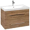 Villeroy and Boch Avento Oak Kansas 800mm Wall Hung 2-Drawer Vanity Unit Large Image