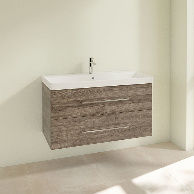 Villeroy and Boch Avento Stone Oak 1000mm Wall Hung 2-Drawer Vanity Unit  Profile Large Image