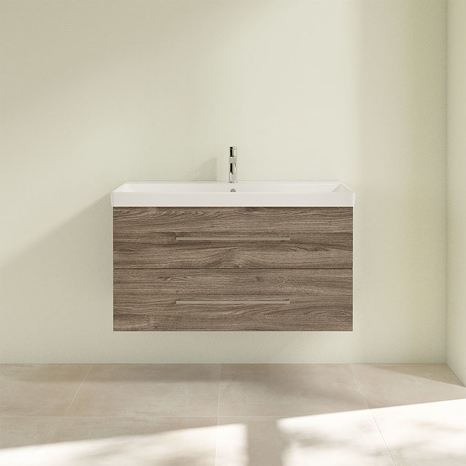 Villeroy and Boch Avento Stone Oak 1000mm Wall Hung 2-Drawer Vanity Unit  Feature Large Image