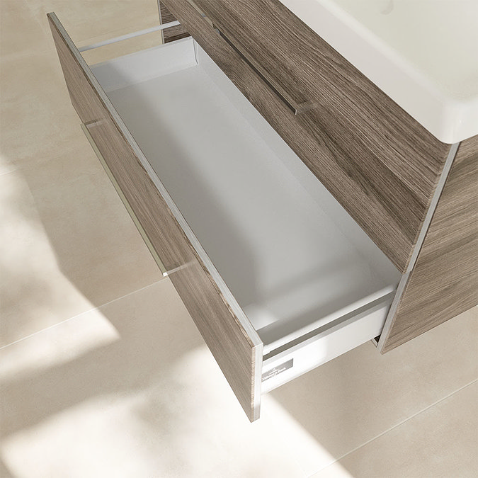 Villeroy and Boch Avento Stone Oak 1000mm Wall Hung 2-Drawer Vanity Unit additional Large Image