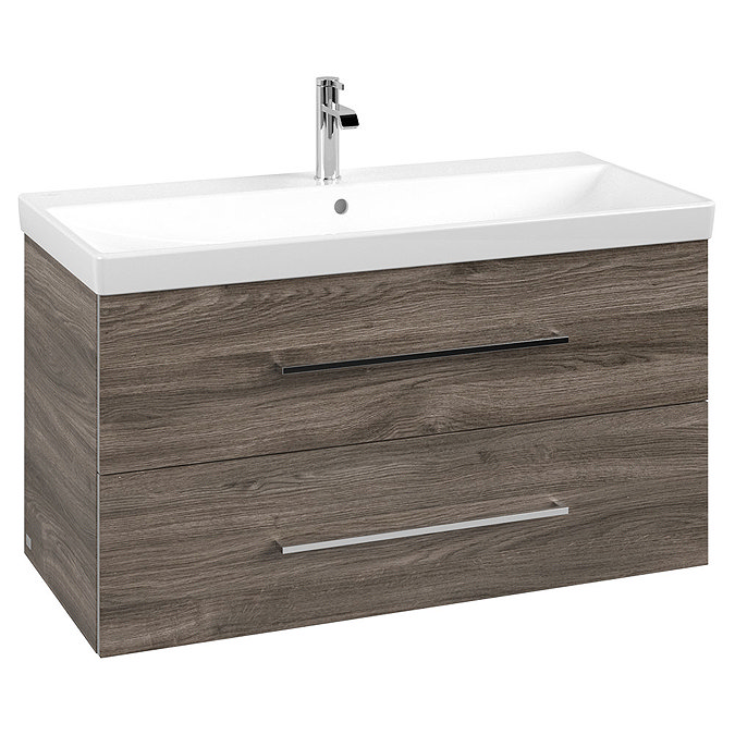 Villeroy and Boch Avento Stone Oak 1000mm Wall Hung 2-Drawer Vanity Unit Large Image