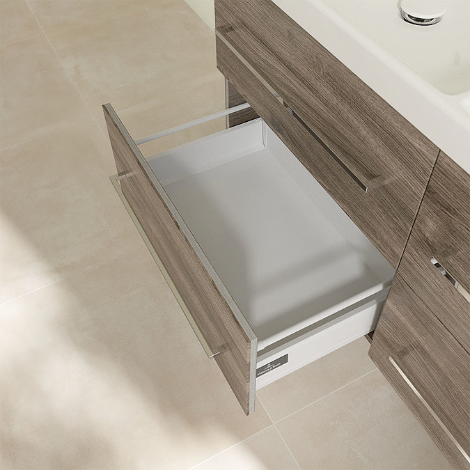 Villeroy and Boch Avento Stone Oak 1200mm Wall Hung 4-Drawer Double Vanity Unit  additional Large Im