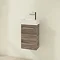 Villeroy and Boch Avento Stone Oak 360mm Wall Hung Vanity Unit with Left Bowl Basin additional Large Image