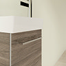 Villeroy and Boch Avento Stone Oak 360mm Wall Hung Vanity Unit with Left Bowl Basin  Standard Large 