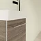 Villeroy and Boch Avento Stone Oak 360mm Wall Hung Vanity Unit with Left Bowl Basin Standard Large