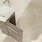 Villeroy and Boch Avento Stone Oak 360mm Wall Hung Vanity Unit with Left Bowl Basin In Bathroom Lar