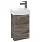 Villeroy and Boch Avento Stone Oak 360mm Wall Hung Vanity Unit with Left Bowl Basin Large Image