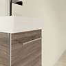 Villeroy and Boch Avento Stone Oak 360mm Wall Hung Vanity Unit with Right Bowl Basin  In Bathroom La