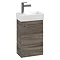 Villeroy and Boch Avento Stone Oak 360mm Wall Hung Vanity Unit with Right Bowl Basin Large Image