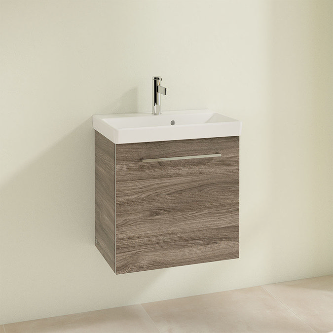 Villeroy and Boch Avento Stone Oak 550mm Wall Hung 1-Drawer Vanity Unit Profile Large Image