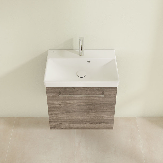 Villeroy and Boch Avento Stone Oak 550mm Wall Hung 1-Drawer Vanity Unit Standard Large Image