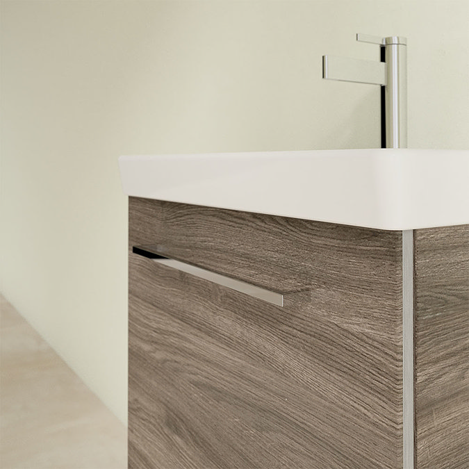Villeroy and Boch Avento Stone Oak 550mm Wall Hung 1-Drawer Vanity Unit In Bathroom Large Image