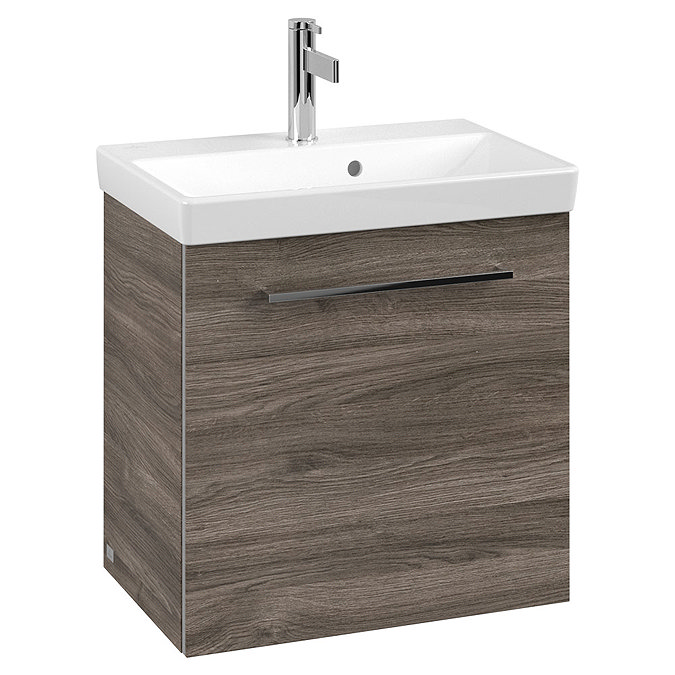 Villeroy and Boch Avento Stone Oak 550mm Wall Hung 1-Drawer Vanity Unit Large Image