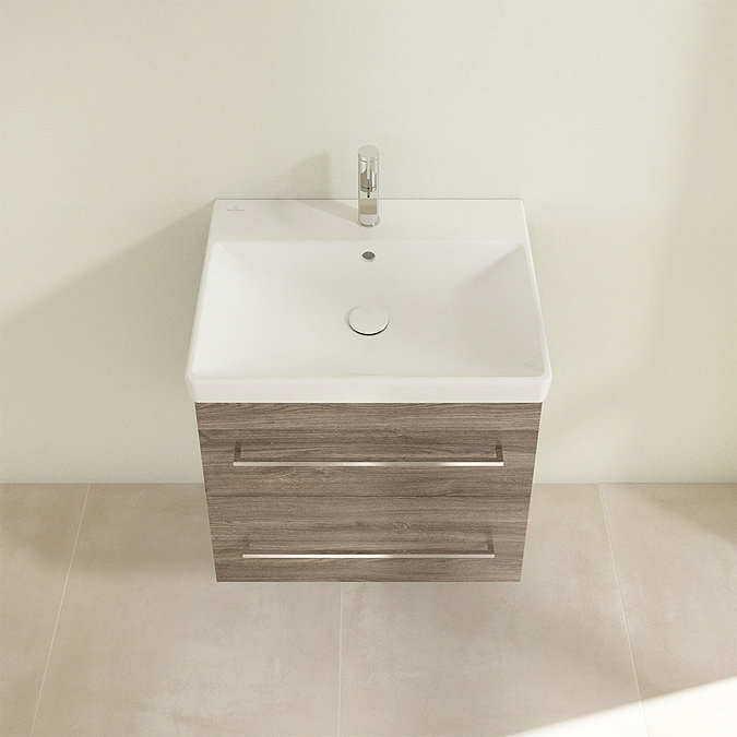 Villeroy and Boch Avento Stone Oak 600mm Wall Hung 2-Drawer Vanity Unit  Standard Large Image