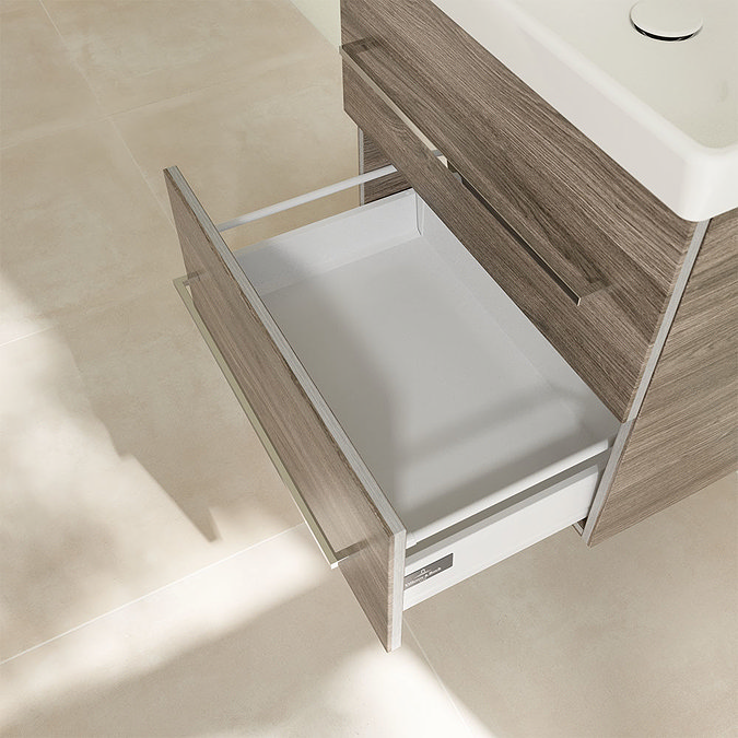 Villeroy and Boch Avento Stone Oak 600mm Wall Hung 2-Drawer Vanity Unit  additional Large Image