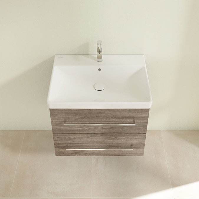 Villeroy and Boch Avento Stone Oak 650mm Wall Hung 2-Drawer Vanity Unit Standard Large Image