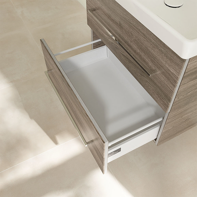 Villeroy and Boch Avento Stone Oak 650mm Wall Hung 2-Drawer Vanity Unit additional Large Image