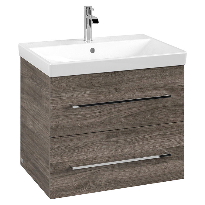 Villeroy and Boch Avento Stone Oak 650mm Wall Hung 2-Drawer Vanity Unit Large Image