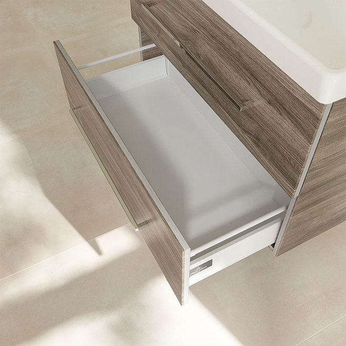 Villeroy and Boch Avento Stone Oak 800mm Wall Hung 2-Drawer Vanity Unit additional Large Image