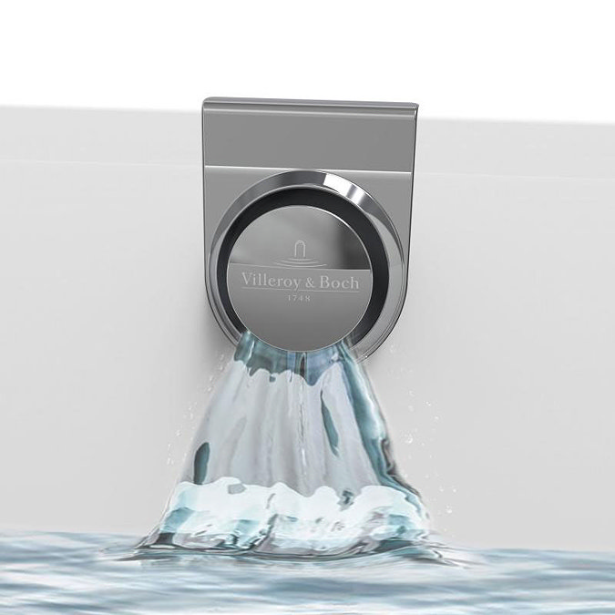 Villeroy and Boch Bath Filler Waste & Overflow - Chrome/White - UPCON0136  Profile Large Image