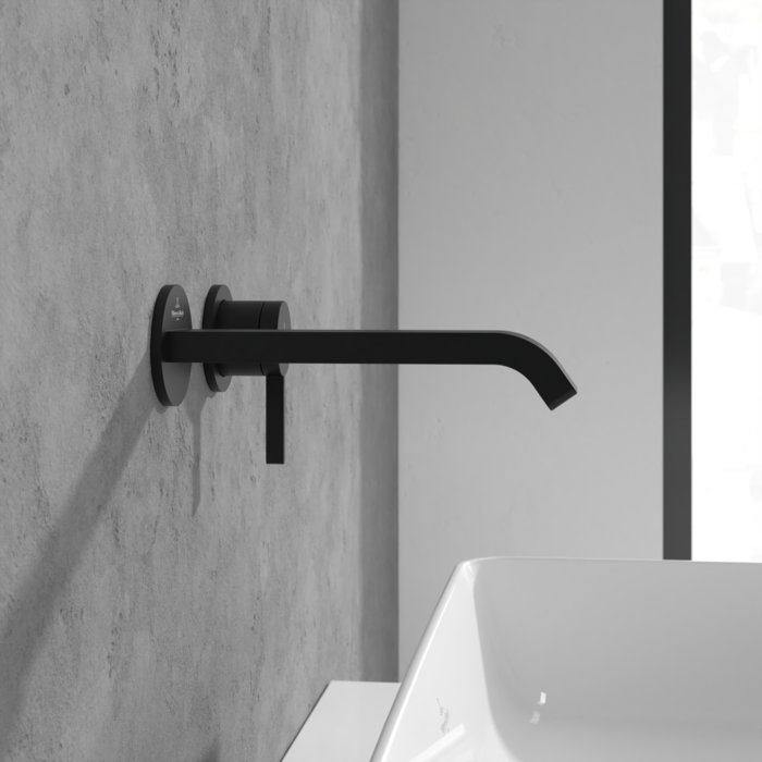 Villeroy and Boch Dawn Wall Mounted Single Lever Basin Mixer - Matt Black