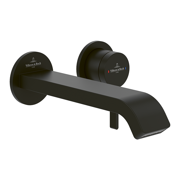 Villeroy and Boch Dawn Wall Mounted Single Lever Basin Mixer Matt Black