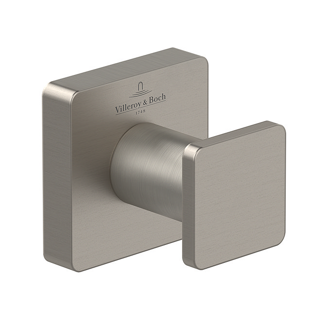 Villeroy and Boch Elements Striking Robe Hook - Brushed Nickel Matt