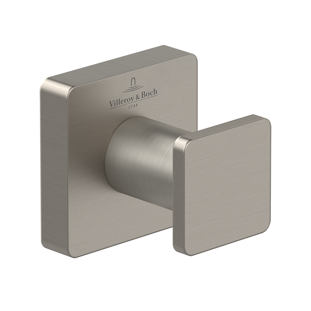 Villeroy and Boch Elements Striking Robe Hook - Brushed Nickel Matt