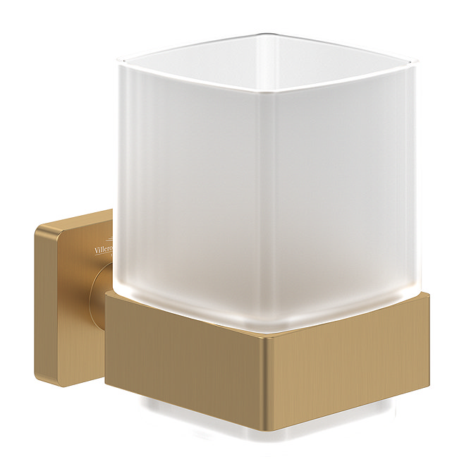 Villeroy and Boch Elements Striking Square Tumbler - Brushed Gold