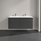 Villeroy and Boch Finero Glossy Grey 1300mm Wall Hung 4-Drawer Double Vanity Unit