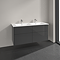 Villeroy and Boch Finero Glossy Grey 1300mm Wall Hung 4-Drawer Double Vanity Unit