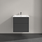 Villeroy and Boch Finero Glossy Grey 650mm Wall Hung 2-Drawer Vanity Unit