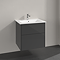 Villeroy and Boch Finero Glossy Grey 650mm Wall Hung 2-Drawer Vanity Unit
