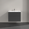 Villeroy and Boch Finero Glossy Grey 800mm Wall Hung 2-Drawer Vanity Unit