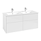 Villeroy and Boch Finero Glossy White 1300mm Wall Hung 4-Drawer Double Vanity Unit