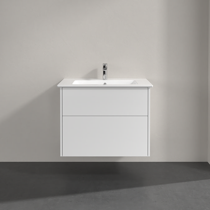 Villeroy and Boch Finero Glossy White 800mm Wall Hung 2-Drawer Vanity Unit