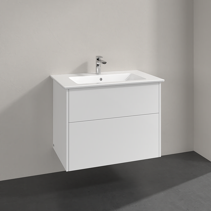 Villeroy and Boch Finero Glossy White 800mm Wall Hung 2-Drawer Vanity Unit