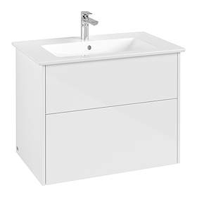 Villeroy and Boch Finero Glossy White 800mm Wall Hung 2-Drawer Vanity Unit