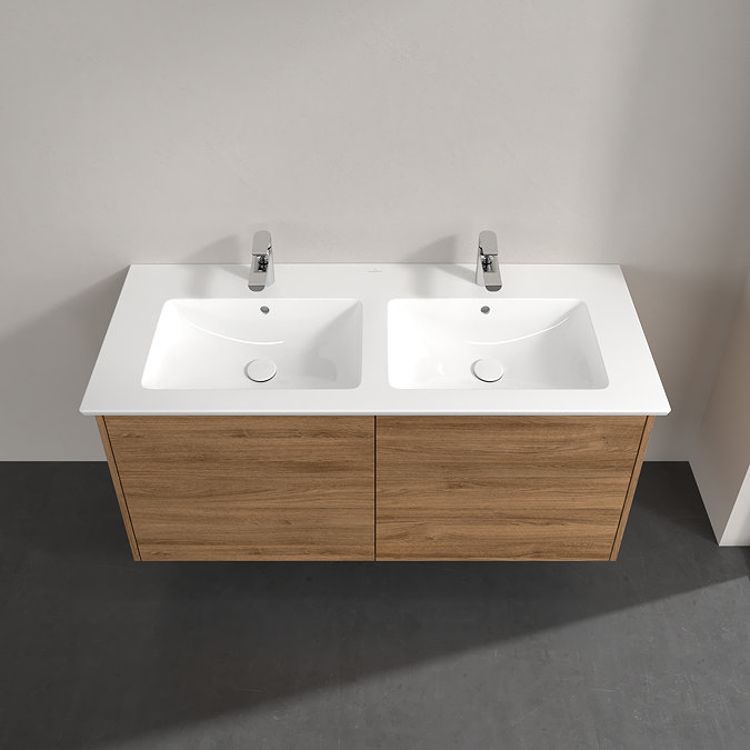 Villeroy and Boch Finero Oak Kansas 1300mm Wall Hung 4-Drawer Double Vanity Unit